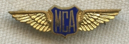 Scarce 1930s Mid-Continent Airlines (MCA) Service Lapel Pin