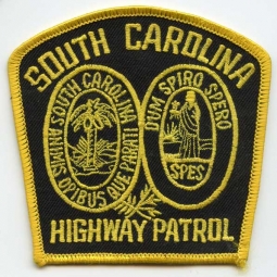 1990s South Carolina Highway Patrol Patch Yellow Embroidery