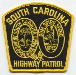 1990s South Carolina Highway Patrol Patch Yellow Embroidery Plain Backing