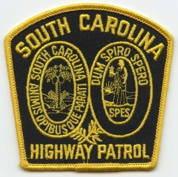 1990s South Carolina Highway Patrol Patch Yellow Embroidery Mesh Backing