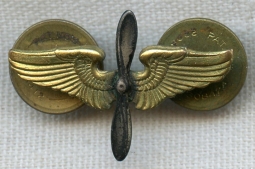 Scarce WWII Hallmarked USAAF Officer Collar Insignia by A.E. Co.