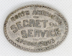 Great Old Ca 1900 North American Secret Service Association Private Detective Badge from Boston, MA