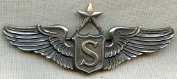 Rare WWII USAAF Senior Service Pilot Wing in Sterling by Meyer