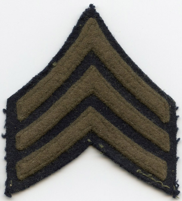 Single 1930s US Army Sergeant Rank Stripes in Olive Wool Felt: Flying ...