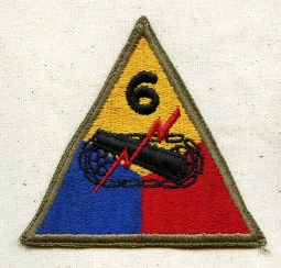 WWII US Army 6th Armored Division Shoulder Patch