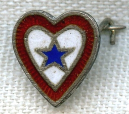 Sterling WWII Heart-Shaped Son-in-Service Pin