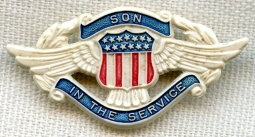 WWII Plastic Sons-in-Service Winged Pin