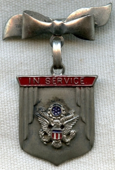 Sterling WWII US Army Son-in-Service Pin with Bow