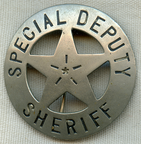 Great Old West 1880's-90's Special Deputy Sheriff Circle Star Badge 