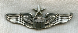 Korean War Era USAF Senior Pilot Wing in Silver-Plated Nickel by Meyer