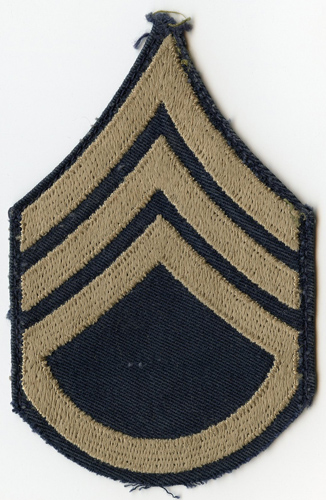 Single WWII US Army Rank Stripes for Staff Sergeant Khaki Embroidery on ...