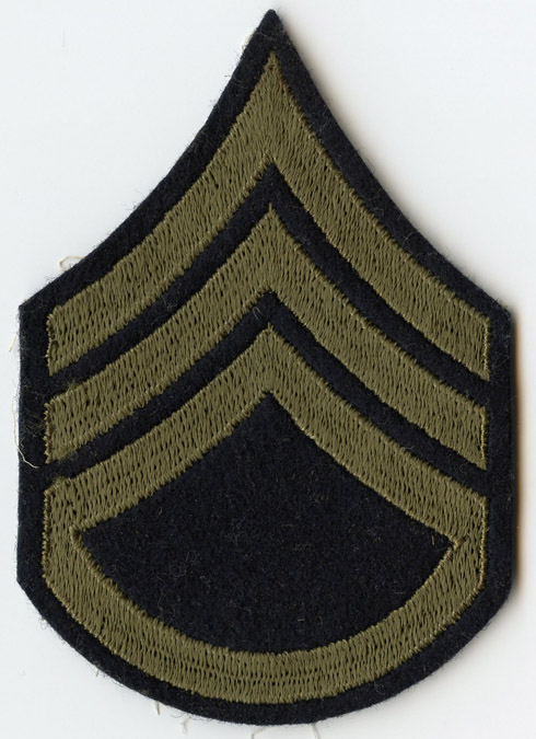 Nice Single WWII US Army Rank Stripes for Staff Sergeant Olive ...