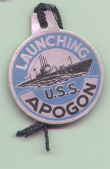 WWII Submarine Launch Tag for the USS Apogon SS-308