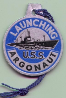 WWII Submarine Launch Tag for the USS Argonaut SS-475