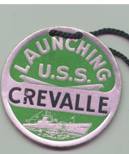 Scarce Type 1 WWII Submarine Launch Tag for the USS Crevalle SS-291