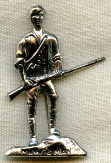 Sterling WWII Minuteman Patriotic Pin