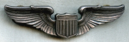 WWII Sterling USAAF Pilot Wing in Clutch Back Style by A.E. Co.