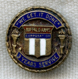 Sterling WWII Buffalo Arms 3 Years of Service Pin