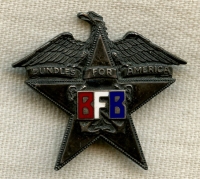 WWII "Bundles for America" Sterling Donation Badge