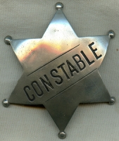 Large Circa 1910 "Stock" Constable 6-Point Star Badge