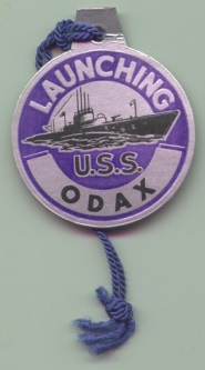 WWII Submarine Launch Tag for the USS Odax SS-484