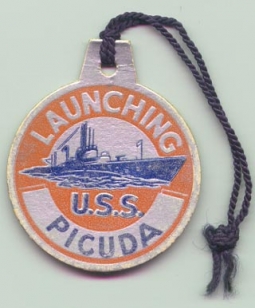 WWII Submarine Launch Tag for the USS Picuda SS-382
