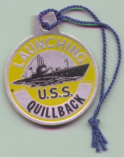WWII Submarine Launch Tag for the USS Quillback SS-424