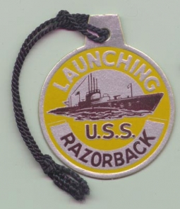 WWII Submarine Launch Tag for the USS Razorback SS-394