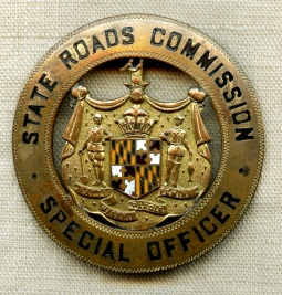 Rare 1st Issue 1910s Maryland State Roads Comm Special Officer Badge