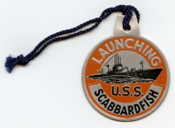 WWII Submarine Launch Tag for the USS Scabbardfish SS-397