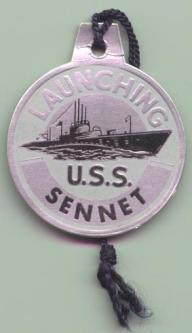 WWII Submarine Launch Tag for the USS Sennet SS-408