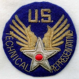 Stunning WWII Bullion USAAF Tech Rep Shoulder Patch