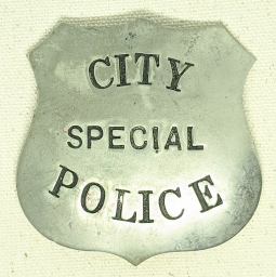 Rare Ca 1900 San Antonio TX Special City Police Badge Same Size as #'d Police Badge