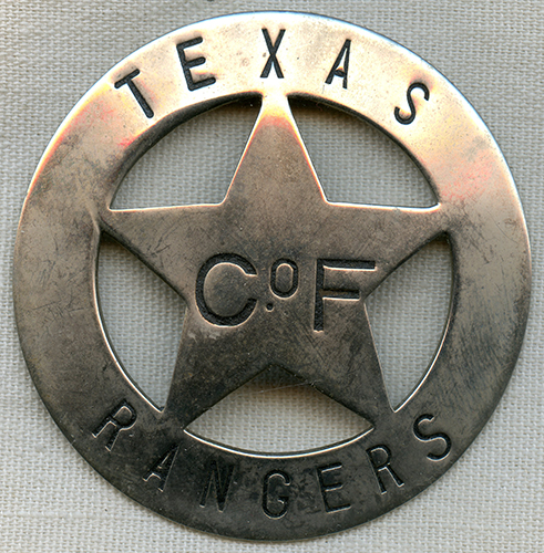 Very Rare, Pre-Standardization Ca 1937 Texas Ranger Badge from
