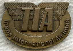 Late 1960s Agent Hat Badge for Trans International Airlines (TIA)