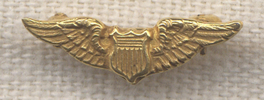 Tiny 10K Gold Early 1920s Air Service (USAS) Instructor Lapel Wing ...