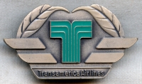 1980's Transamerica Airlines Pilot Hat Badge Type I