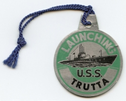 WWII Submarine Launch Tag for the USS Trutta SS-421