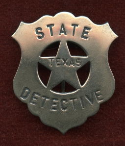 Ext Rare Ca 1900 Texas State Detective Circle Cut Out Star Badge.