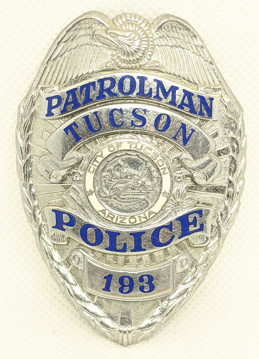 Beautiful 1950s Tucson Arizona Police Patrolman Badge 193 By La Stamp