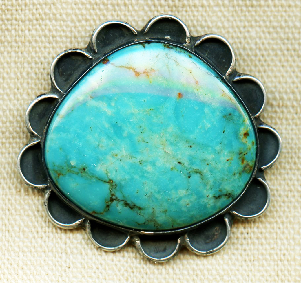 Lovely 1950's-60's Navajo Silver & Turquoise Pendant: Flying Tiger ...