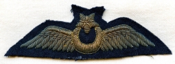 Very Rare Circa 1930 Turkish Pilot Wing in Bullion Made in England