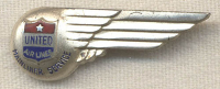 Late 1940s United Airlines Stewardess Wing in Sterling by Robbins in Great Condition