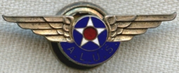 BEING RESEARCHED - 1930s ALUS (Aero League of US?) Sterling Lapel Wing - NOT FOR SALE TIL IDed