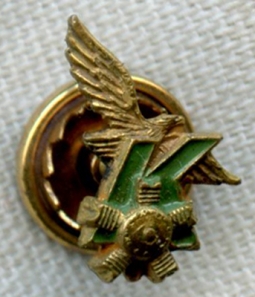 ID'd!! RARE, ca 1930 Kinner Airplane & Motor Co. of Glendale, CA Lapel Pin