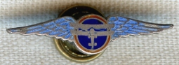 BEING RESEARCHED Enameled Sterling Lapel Wing with Early Airplane by Birks NOT FOR SALE UNTIL IDed