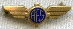 BEING RESEARCHED - "AFS" Lapel Wing, Possibly for Flight School - NOT FOR SALE UNTIL IDed