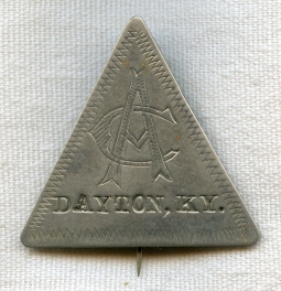 BEING RESEARCHED - Triangular "CA" Badge from Dayton, Kentucky -NOT FOR SALE UNTIL IDENTIFIED