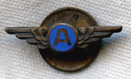 BEING RESEARCHED - Early "A" Enameled Lapel Wing - NOT FOR SALE UNTIL IDed