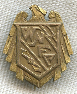 BEING RESEARCHED Unidentified WNFC Women's National Flying Club(?) Lapel Pin NOT FOR SALE TIL IDed